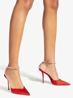 Jimmy Choo Saeda 100 Red Pumps